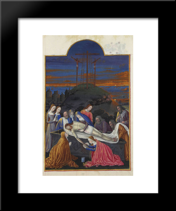 The Entombment 20x24 Black Modern Wood Framed Art Print Poster by Limbourg Brothers