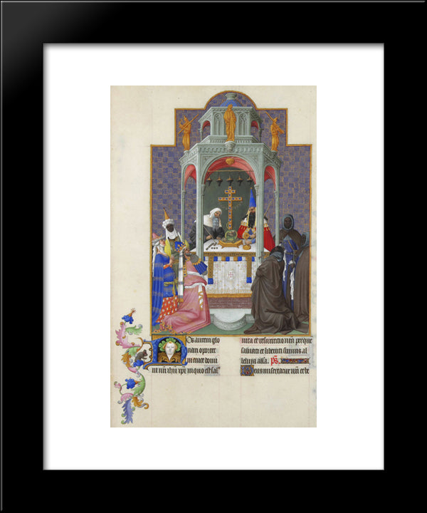 The Exaltation Of The Cross 20x24 Black Modern Wood Framed Art Print Poster by Limbourg Brothers