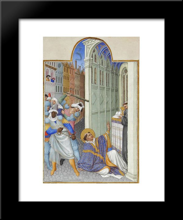 The Martyrdom Of Saint Mark 20x24 Black Modern Wood Framed Art Print Poster by Limbourg Brothers