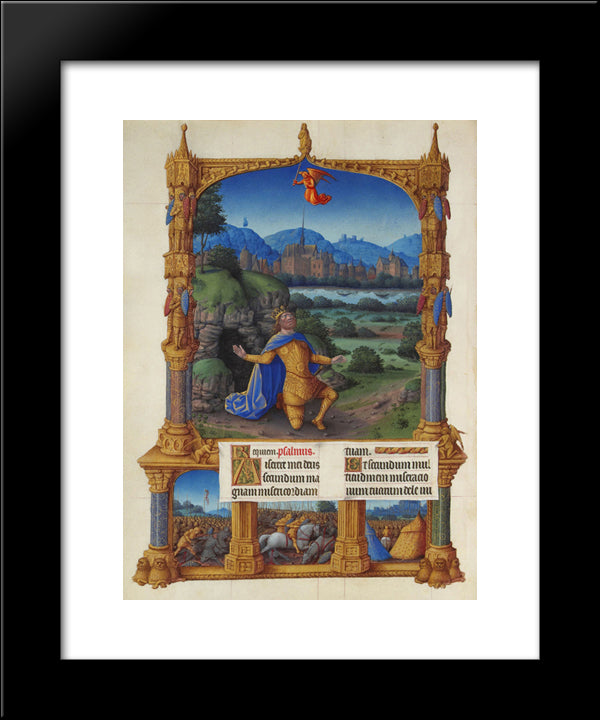 The Penance Of David 20x24 Black Modern Wood Framed Art Print Poster by Limbourg Brothers