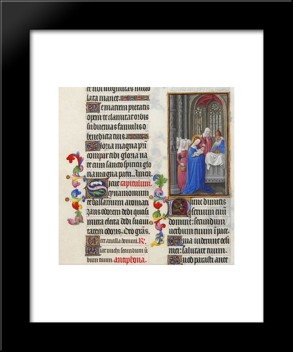 The Presentation In The Temple 20x24 Black Modern Wood Framed Art Print Poster by Limbourg Brothers