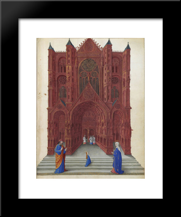 The Presentation Of The Virgin 20x24 Black Modern Wood Framed Art Print Poster by Limbourg Brothers