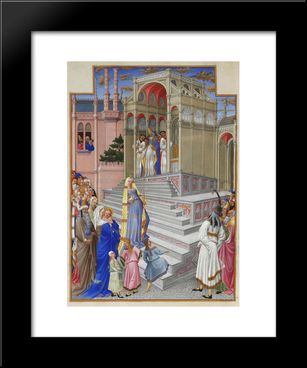 The Purification Of The Virgin 20x24 Black Modern Wood Framed Art Print Poster by Limbourg Brothers