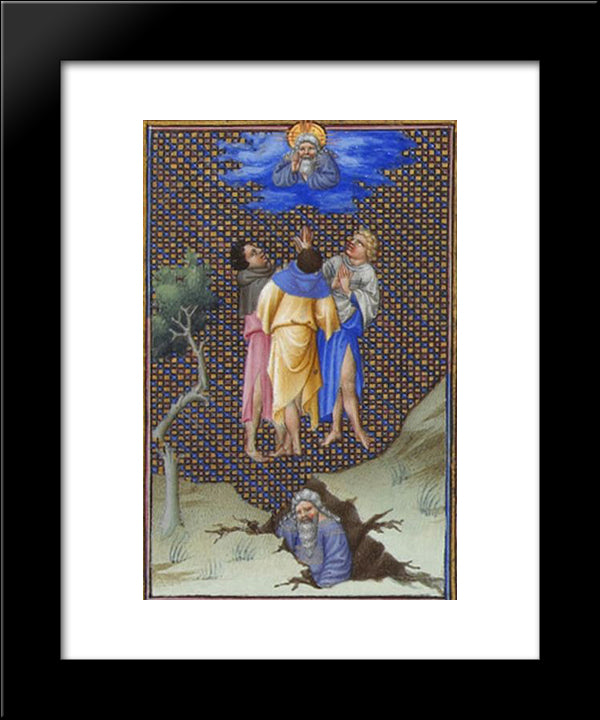 The Sons Of Core Thank God For Their Salvation 20x24 Black Modern Wood Framed Art Print Poster by Limbourg Brothers