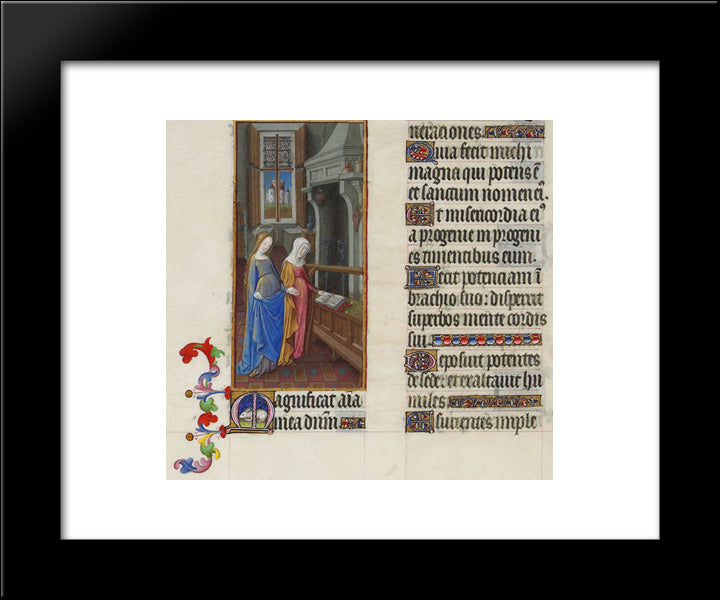 The Visitation 20x24 Black Modern Wood Framed Art Print Poster by Limbourg Brothers