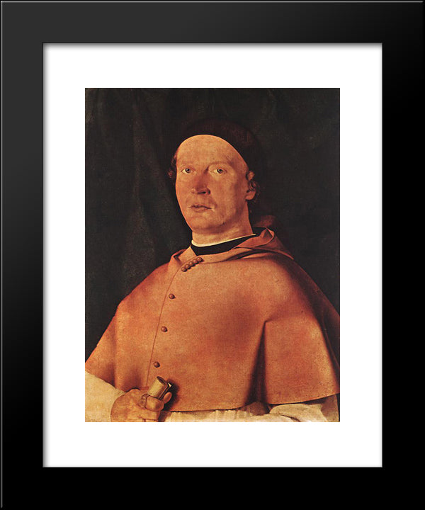 Bishop Bernardo De' Rossi 20x24 Black Modern Wood Framed Art Print Poster by Lotto, Lorenzo