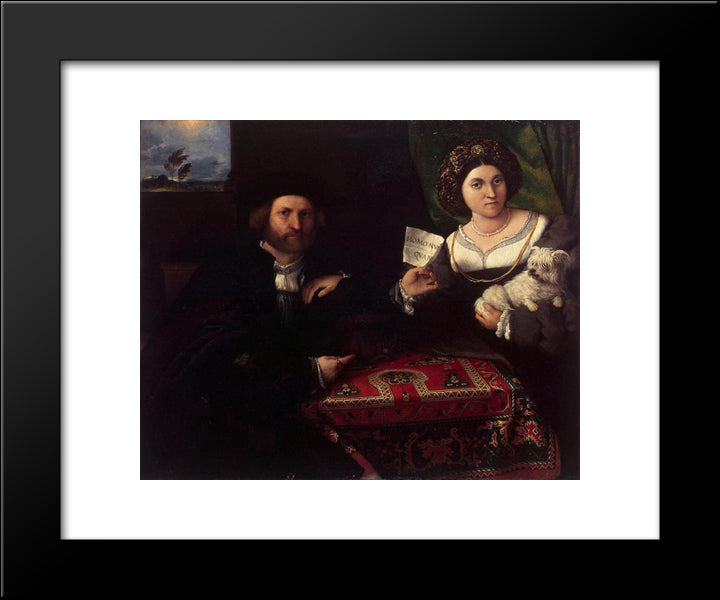 Husband And Wife 20x24 Black Modern Wood Framed Art Print Poster by Lotto, Lorenzo