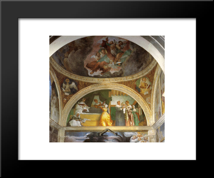 Nativity Of Mary 20x24 Black Modern Wood Framed Art Print Poster by Lotto, Lorenzo