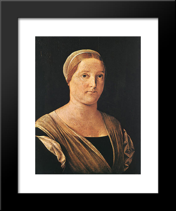 Portrait Of A Woman 20x24 Black Modern Wood Framed Art Print Poster by Lotto, Lorenzo