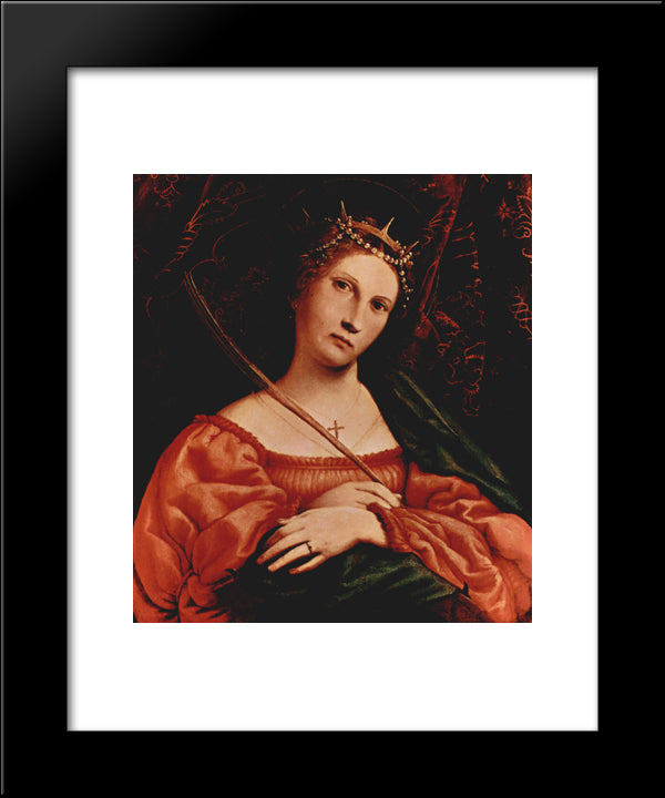 St. Catherine Of Alexandria 20x24 Black Modern Wood Framed Art Print Poster by Lotto, Lorenzo