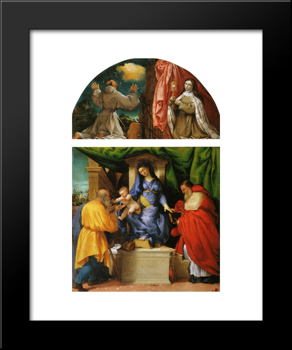 The Madonna Of The Roses 20x24 Black Modern Wood Framed Art Print Poster by Lotto, Lorenzo