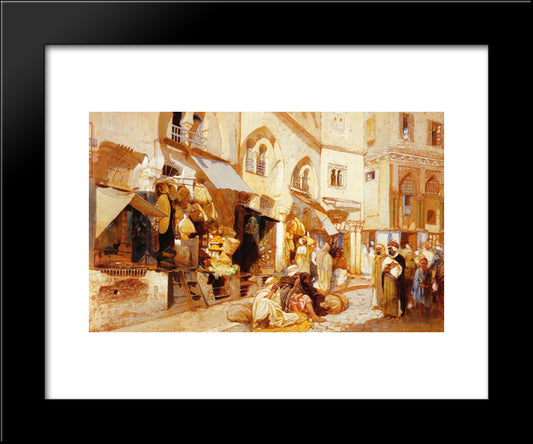 Algerian Shops 20x24 Black Modern Wood Framed Art Print Poster by Tiffany, Louis Comfort