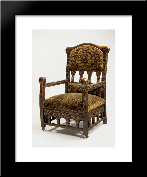 Armchair 20x24 Black Modern Wood Framed Art Print Poster by Tiffany, Louis Comfort