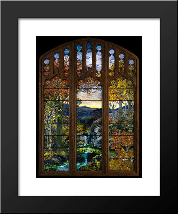 Autumn Landscape 20x24 Black Modern Wood Framed Art Print Poster by Tiffany, Louis Comfort