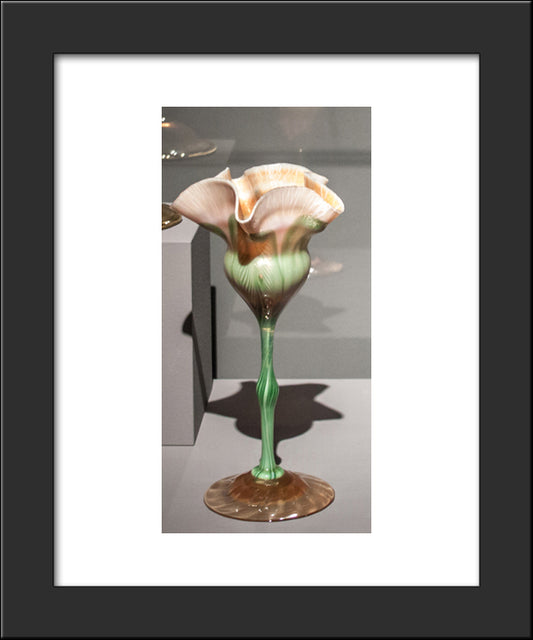 Blossoming Flower-Shaped Decorative Goblet 20x24 Black Modern Wood Framed Art Print Poster by Tiffany, Louis Comfort