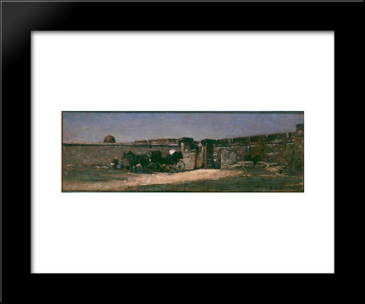 Castillo De San Marcos, St. Augustine, Florida 20x24 Black Modern Wood Framed Art Print Poster by Tiffany, Louis Comfort