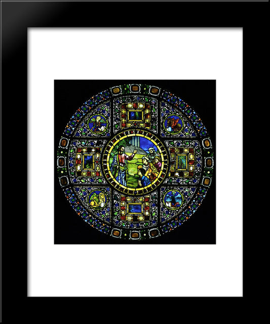 Christ Blessing The Evangelists Window 20x24 Black Modern Wood Framed Art Print Poster by Tiffany, Louis Comfort