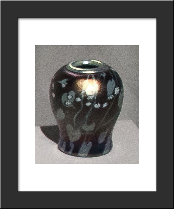 Decorative Vial With Millefiori Flowers 20x24 Black Modern Wood Framed Art Print Poster by Tiffany, Louis Comfort