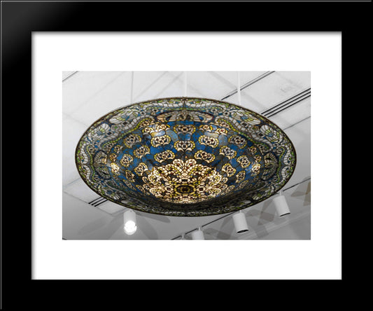 Dome Hanging Shade 20x24 Black Modern Wood Framed Art Print Poster by Tiffany, Louis Comfort