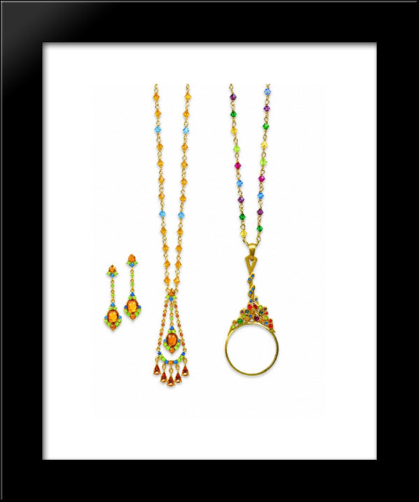 Earrings, Necklaces 20x24 Black Modern Wood Framed Art Print Poster by Tiffany, Louis Comfort