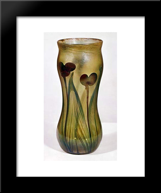 Favrile Glass. Tiffany Vase 20x24 Black Modern Wood Framed Art Print Poster by Tiffany, Louis Comfort