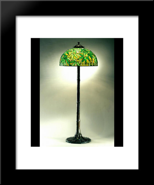 Floor Standard. Bamboo Design, Dome Shape 20x24 Black Modern Wood Framed Art Print Poster by Tiffany, Louis Comfort