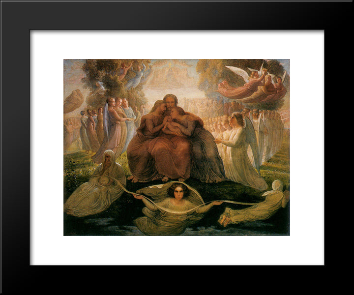 Poeme De L'Ame 1 Generation Divine 20x24 Black Modern Wood Framed Art Print Poster by Janmot, Anne Francois Louis