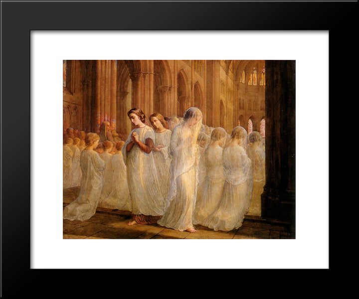 Poeme De L'Ame 10 Premiere Communion 20x24 Black Modern Wood Framed Art Print Poster by Janmot, Anne Francois Louis