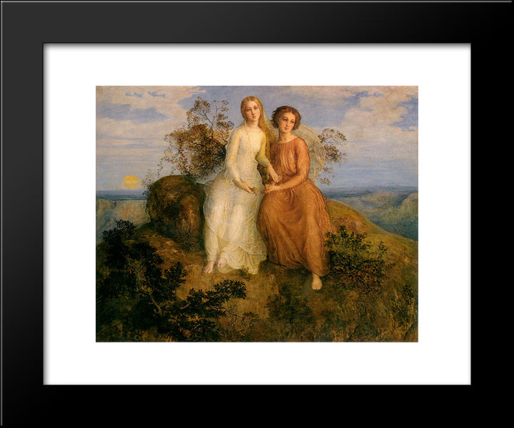 Poeme De L'Ame 15 Un Soir 20x24 Black Modern Wood Framed Art Print Poster by Janmot, Anne Francois Louis