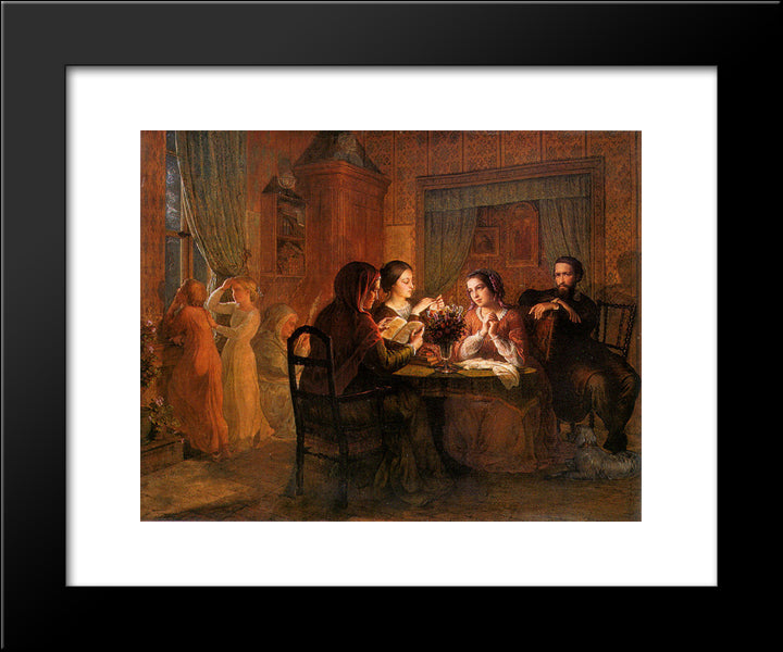 Poeme De L'Ame 6 Le Toit Paternel 20x24 Black Modern Wood Framed Art Print Poster by Janmot, Anne Francois Louis