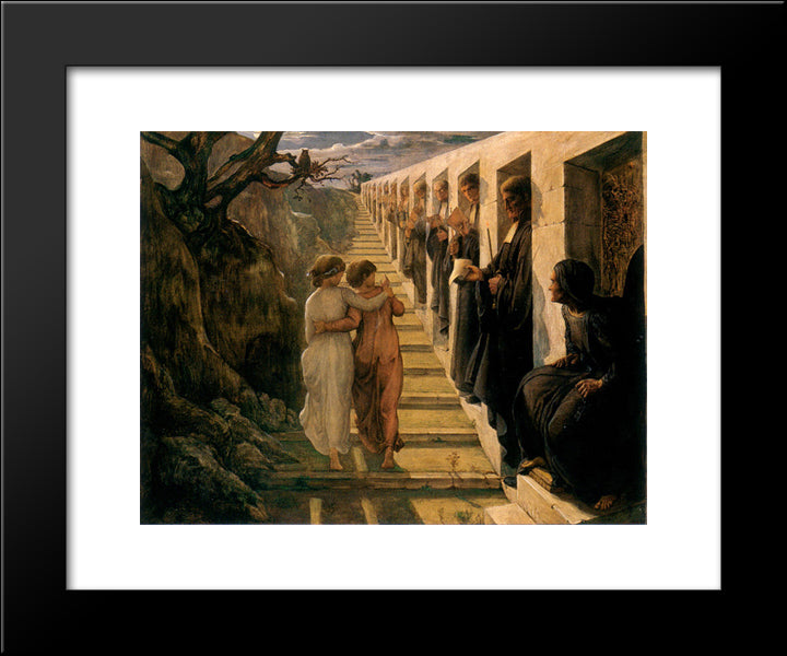 Poeme De L'Ame 7 Le Mauvaus Sentier 20x24 Black Modern Wood Framed Art Print Poster by Janmot, Anne Francois Louis