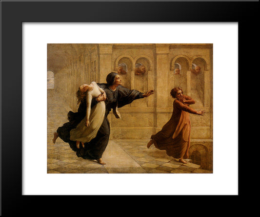 Poeme De L'Ame 8 Cauchemar 20x24 Black Modern Wood Framed Art Print Poster by Janmot, Anne Francois Louis