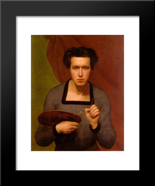 Portrait De L'Artiste 20x24 Black Modern Wood Framed Art Print Poster by Janmot, Anne Francois Louis