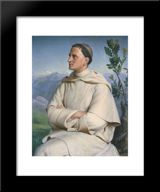 Portrait Du Reverend Pere Henri Lacordaire 20x24 Black Modern Wood Framed Art Print Poster by Janmot, Anne Francois Louis