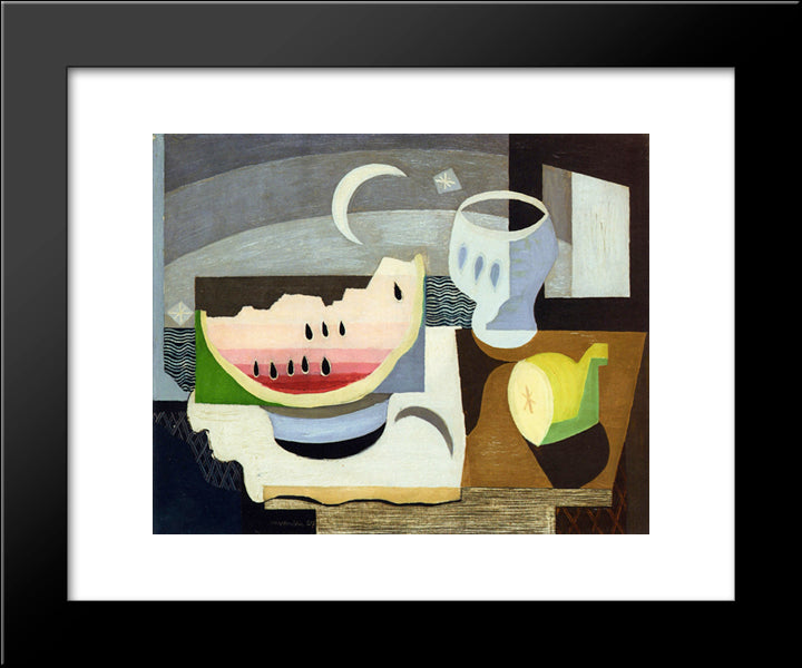 A Slice Of Watermelon 20x24 Black Modern Wood Framed Art Print Poster by Marcoussis, Louis