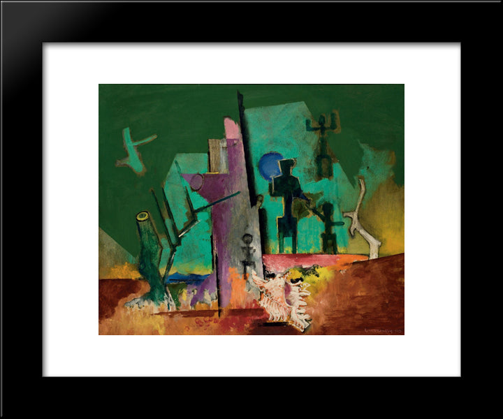 Composition Au Coquillage 20x24 Black Modern Wood Framed Art Print Poster by Marcoussis, Louis