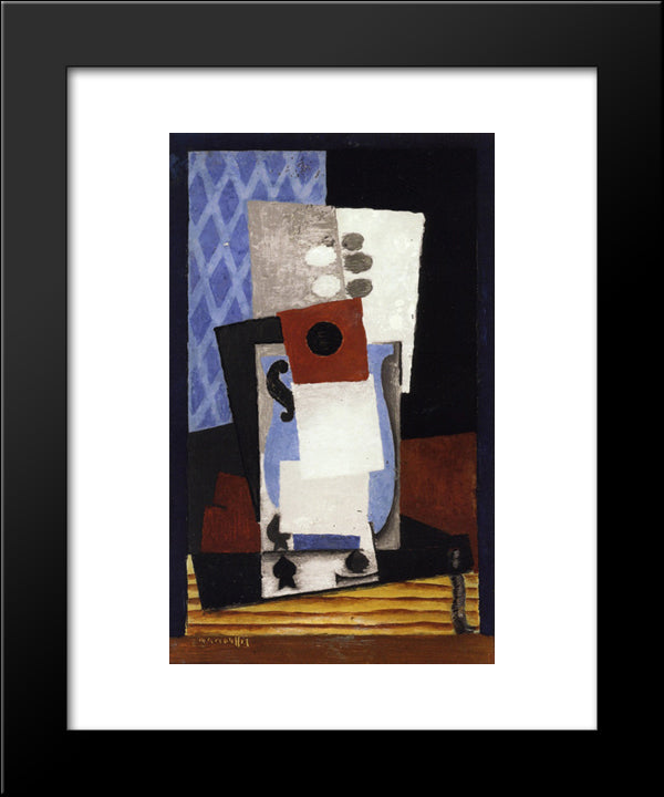 Jug And Card 20x24 Black Modern Wood Framed Art Print Poster by Marcoussis, Louis