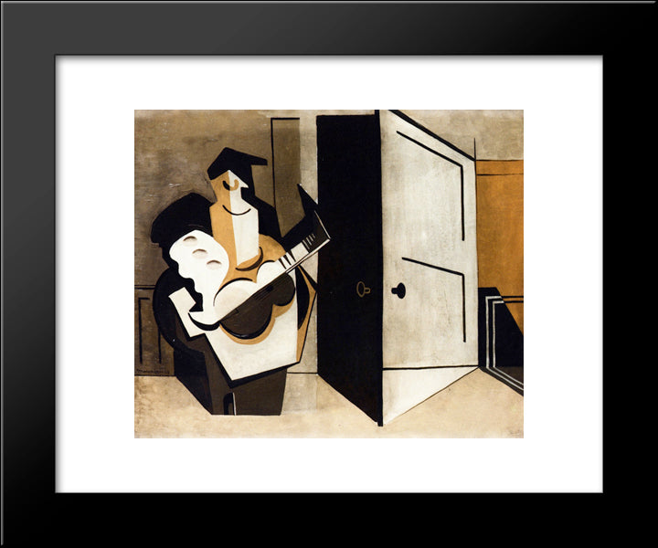 Musician In An Interior 20x24 Black Modern Wood Framed Art Print Poster by Marcoussis, Louis