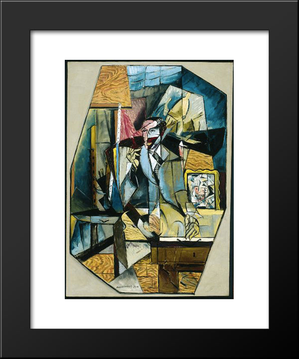 Portret Van Albert Flechteim 20x24 Black Modern Wood Framed Art Print Poster by Marcoussis, Louis