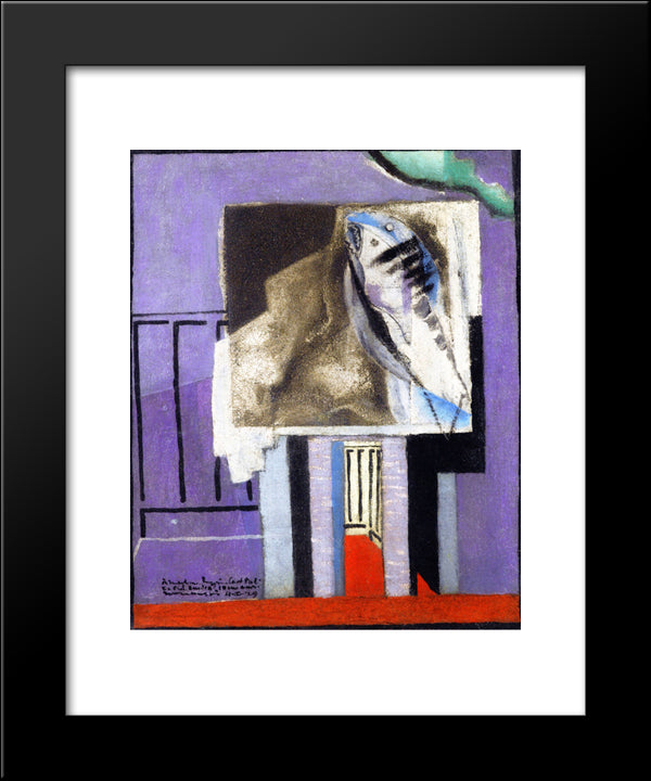 Still Life In Front Of The Balcony 20x24 Black Modern Wood Framed Art Print Poster by Marcoussis, Louis