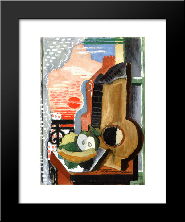 Still Life In Front Of The Window 20x24 Black Modern Wood Framed Art Print Poster by Marcoussis, Louis