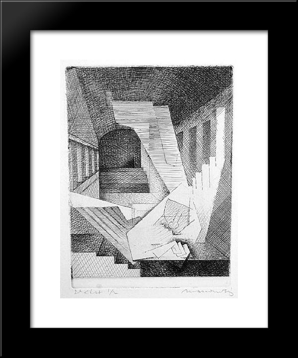 Un Reve (A Dream) 20x24 Black Modern Wood Framed Art Print Poster by Marcoussis, Louis