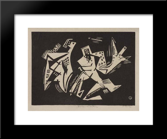 Forms In Action 20x24 Black Modern Wood Framed Art Print Poster by Schanker, Louis