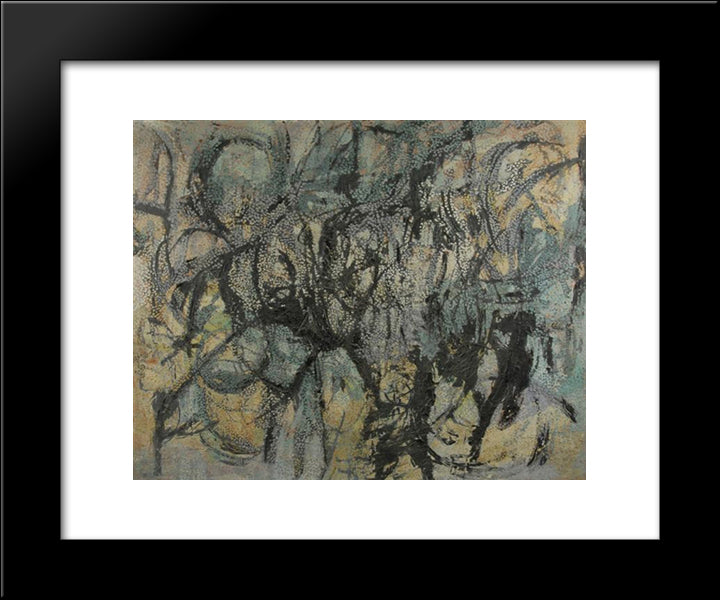 Green Forms 20x24 Black Modern Wood Framed Art Print Poster by Schanker, Louis