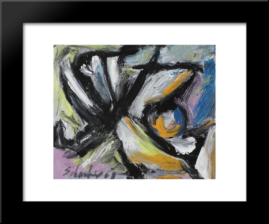 Untitled Abstract Composition 20x24 Black Modern Wood Framed Art Print Poster by Schanker, Louis