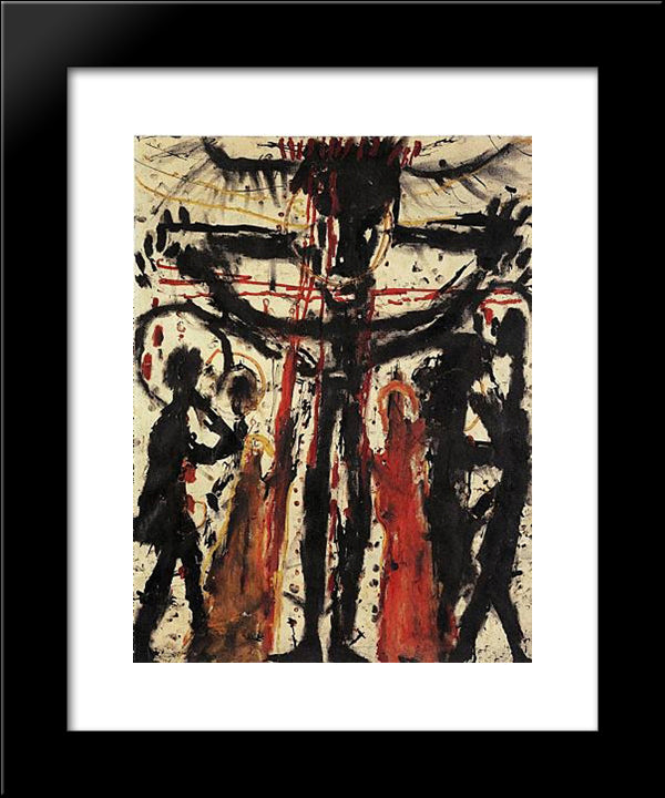 Crucifixion (Kreuzigung) 20x24 Black Modern Wood Framed Art Print Poster by Soutter, Louis