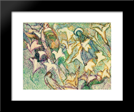 Les Lys Et Les Vierges Folles 20x24 Black Modern Wood Framed Art Print Poster by Soutter, Louis