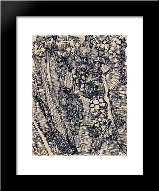 Les Raisins 20x24 Black Modern Wood Framed Art Print Poster by Soutter, Louis