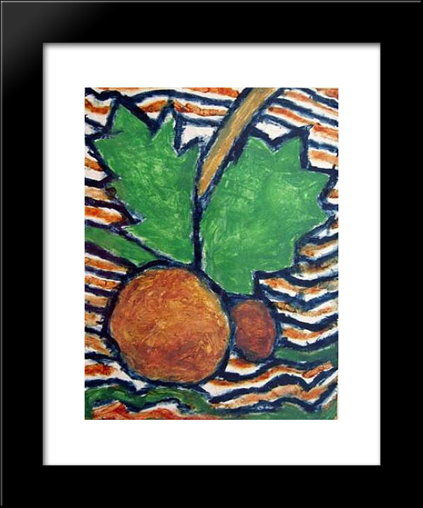 Pruneaux, Tranche, Feuille 20x24 Black Modern Wood Framed Art Print Poster by Soutter, Louis