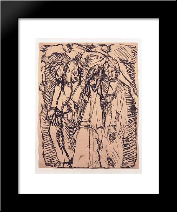 Trois Personnages 20x24 Black Modern Wood Framed Art Print Poster by Soutter, Louis